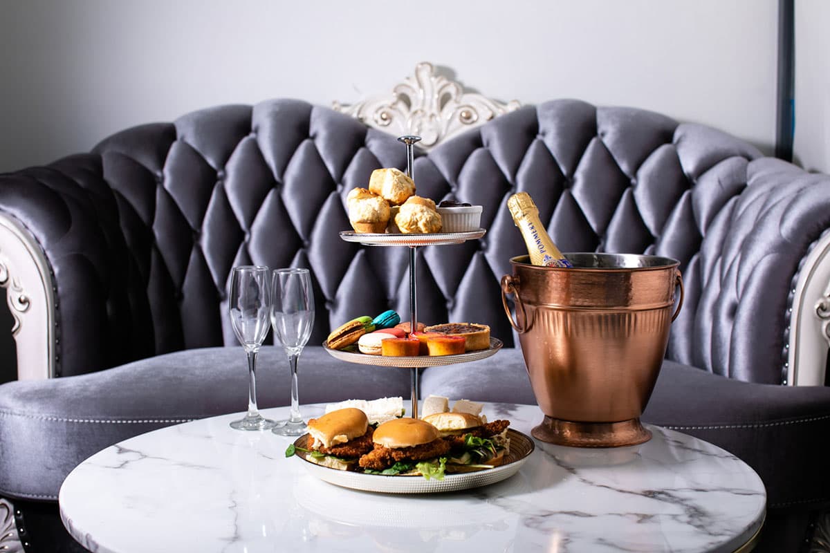 High tea and Champagne on the lounge